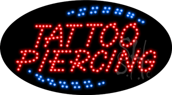 Red Tattoo Piercing Animated LED Sign