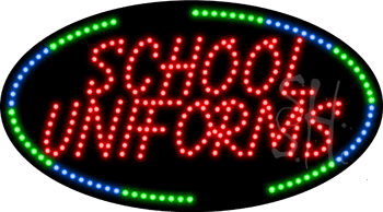 Green and Blue Border School Uniforms Animated LED Sign