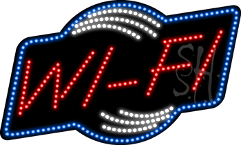 Blue Border Red Wi-Fi Animated LED Sign