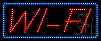Blue Border Red Wi-Fi Animated LED Sign