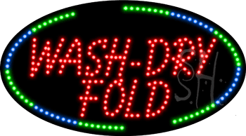 Green and Blue Border Wash-Dry Fold Animated LED Sign