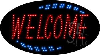 Red Welcome Animated LED Sign