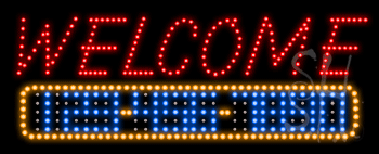 Welcome Animated LED Sign with Phone