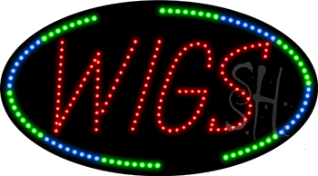 Green and Blue Border Wigs Animated LED Sign