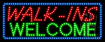 Red Walks-Ins Green Welcome Animated LED Sign