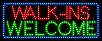 Red Walks-Ins Welcome Animated LED Sign