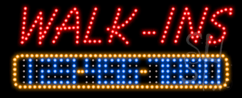 Walks-Ins Welcome Animated LED Sign with Phone
