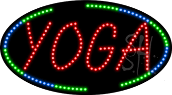 Green and Blue Border Yoga Animated LED Sign