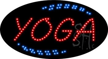 Red Yoga Animated LED Sign