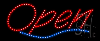 Red Open Animated LED Sign