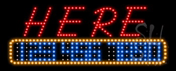 Here ATM with Phone Number Animated LED Sign