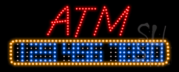 ATM Cash with Phone Number Animated LED Sign