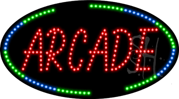 Oval Border Arcade Animated LED Sign