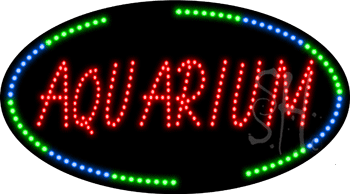 Oval Border Aquarium Animated LED Sign