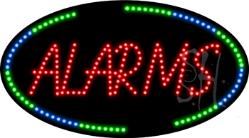 Oval Border Alarms Animated LED Sign
