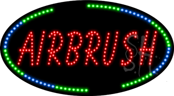 Oval Border Airbrush Animated LED Sign
