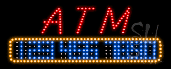ATM Cash with Phone Number Animated LED Sign