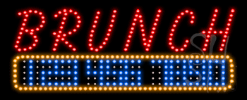 Brunch with Phone Number Animated LED Sign