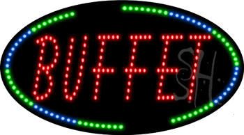 Oval Border Buffet Animated LED Sign