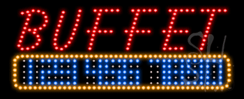 Buffet with Phone Number Animated LED Sign