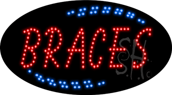Red Braces Animated LED Sign