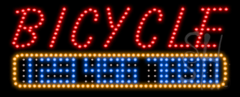 Bicycle with Phone Number Animated LED Sign