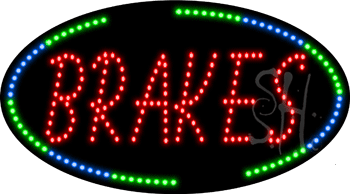 Oval Border Brakes Animated LED Sign
