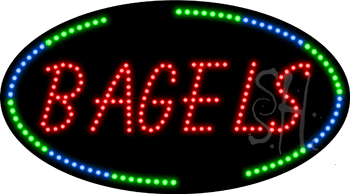 Oval Border Bagels Animated LED Sign
