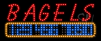 Bagels with Phone Number Animated LED Sign