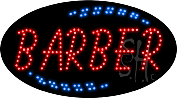Red Barber Animated LED Sign