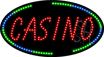 Oval Border Casino Animated LED Sign