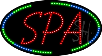 Oval Border Spa Animated LED Sign