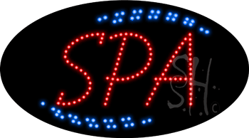Red Spa Animated LED Sign