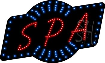 Red Spa Animated LED Sign