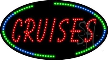 Oval Border Cruises Animated LED Sign