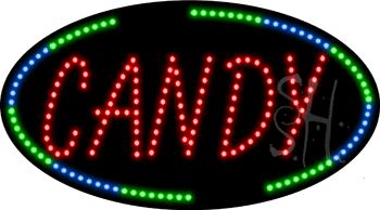 Oval Border Candy Animated LED Sign