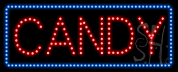 Blue Border Candy Animated LED Sign