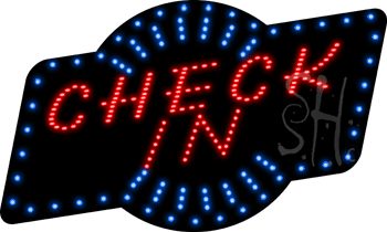 Red Check In Animated LED Sign