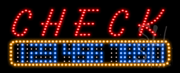 Check In with Phone Number Animated LED Sign