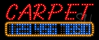 Carpet with Phone Number Animated LED Sign