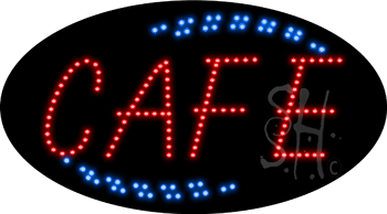 Red Cafe Animated LED Sign
