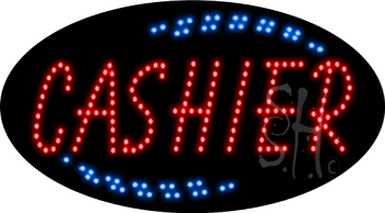Red Cashier Animated LED Sign