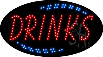 Red Drinks Animated LED Sign