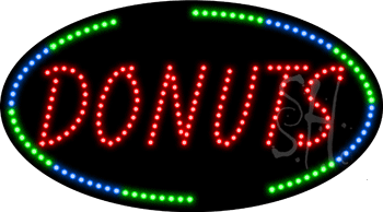 Oval Border Donuts Animated LED Sign