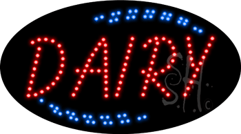 Red Dairy Animated LED Sign