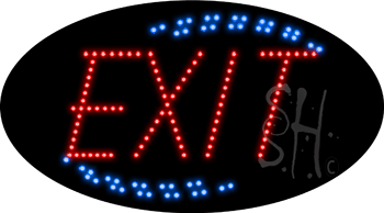 Red Exit Animated LED Sign