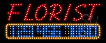 Florist with Phone Number Animated LED Sign