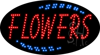 Red Flowers Animated LED Sign