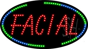 Oval Border Facial Animated LED Sign