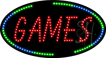 Oval Border Games Animated LED Sign